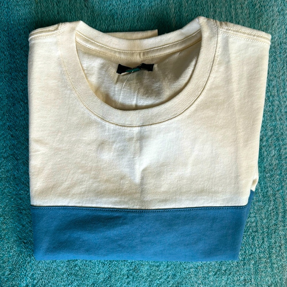 J. Crew T-shirt. NWT. Large. Blue and white.